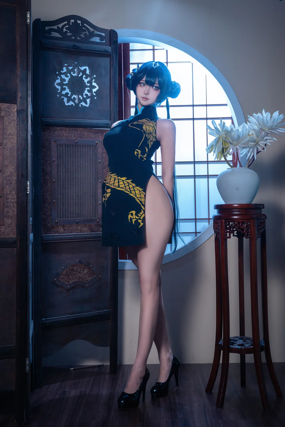 Seya狮砸 - 蔚蓝档案·妃咲 旗袍 [12P-138MB] tg@simisebaisi 【丝足阁】008.webp